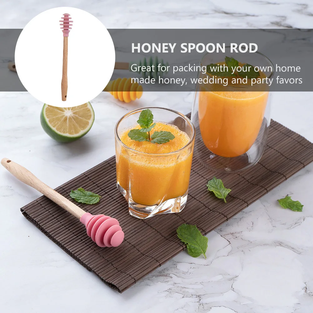 

3pcs Silicone Dippers Set Non-Stick Honey Stirring Rod For Syrup Jam Drizzling Baking Tool Honey Kitchen Bar Accessory