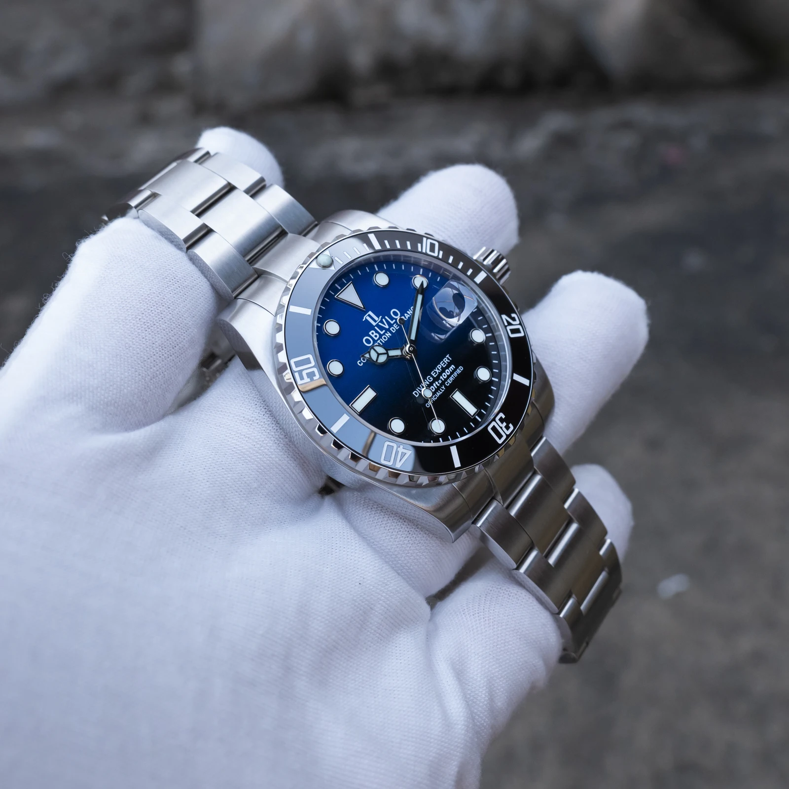 Reloj de buceo OBLVLO con esfe - Stainless Bracelet Diver reseña y precio