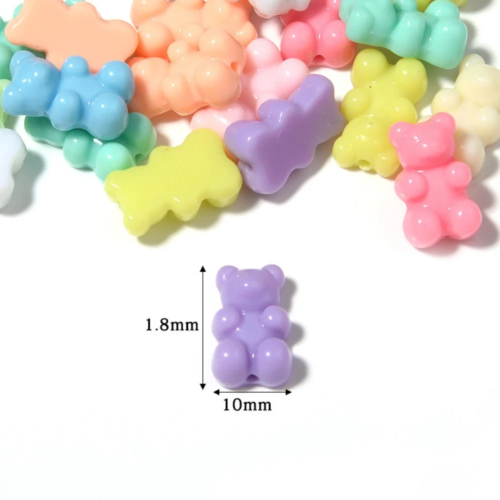 30 Stück Bunte Bären-Acrylperlen, Niedliche Teddy-Gummibärchen-Perlen für DIY-Schmuck, Halsketten, Armbänder, Haargummis und Accessoires – Detail 1