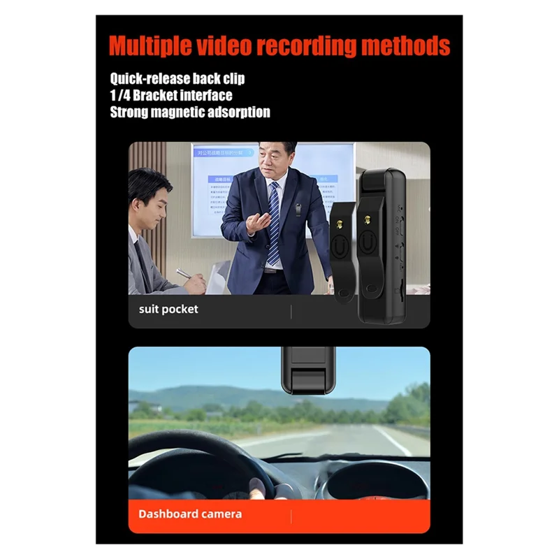 ABZZ-HD 1080P 2 مليون بكسل كاميرا رياضية محمولة مسجل الاجتماعات المحمول التسجيل المباشر مع العرض