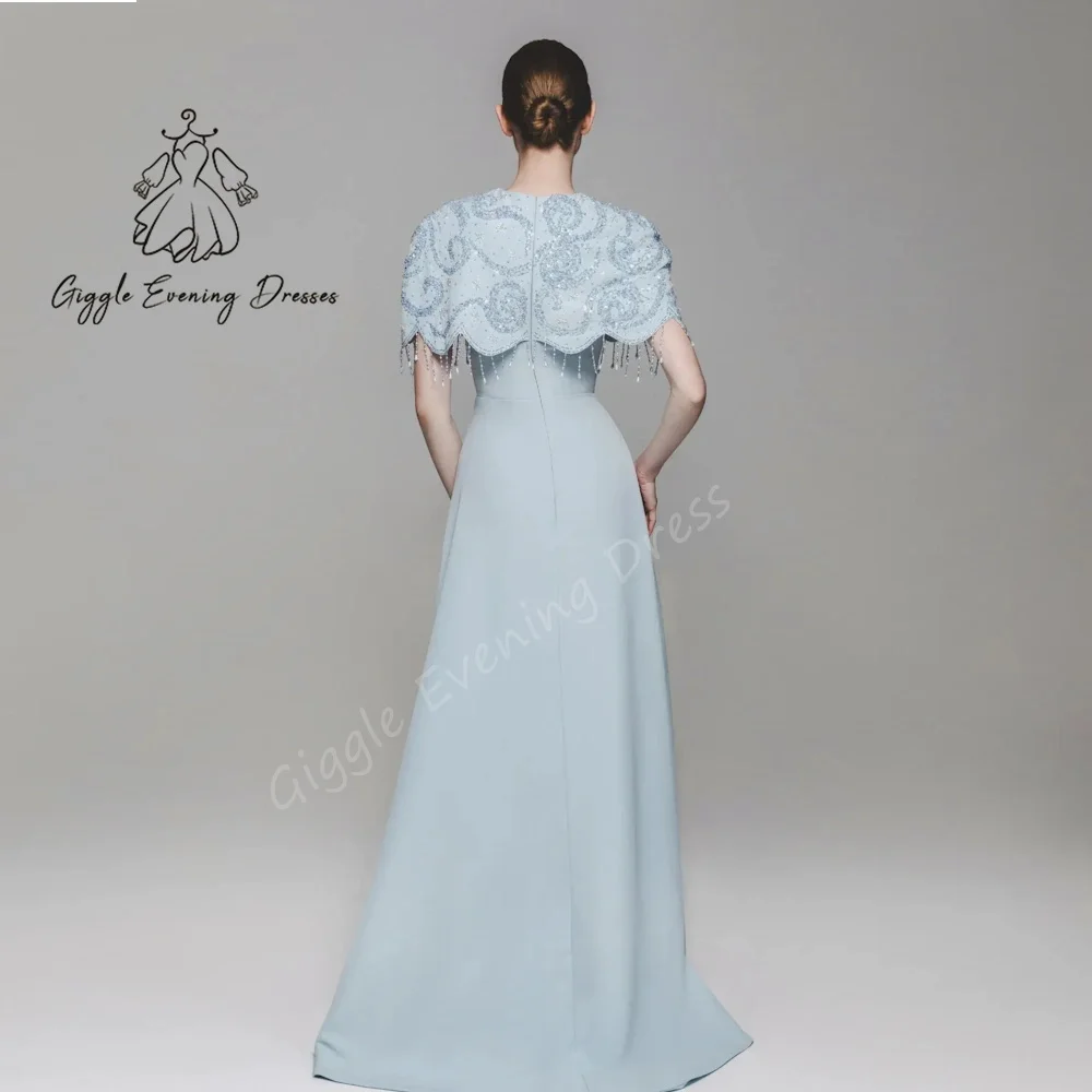 Giggle-vestidos de novia sexys con cuello redondo, sin mangas, con cuentas, elegantes y bonitos, corte en A