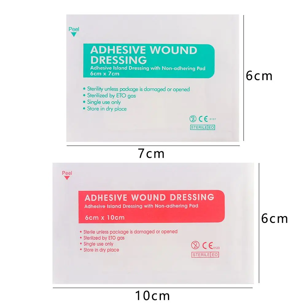 10/50/100Pcs 6x7cm 6x10cm Breathable Non-woven Self-adhesive Wound Dressing Band Aid Bandage Large Wound Aid Wound Hemostasis