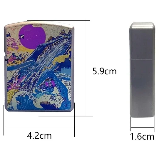 سبائك التيتانيوم عالية الجودة ضوء فاخر ولاعة الحوت موجة في الهواء الطلق بقاء الطوارئ EDC الشاعل قوي ودائم