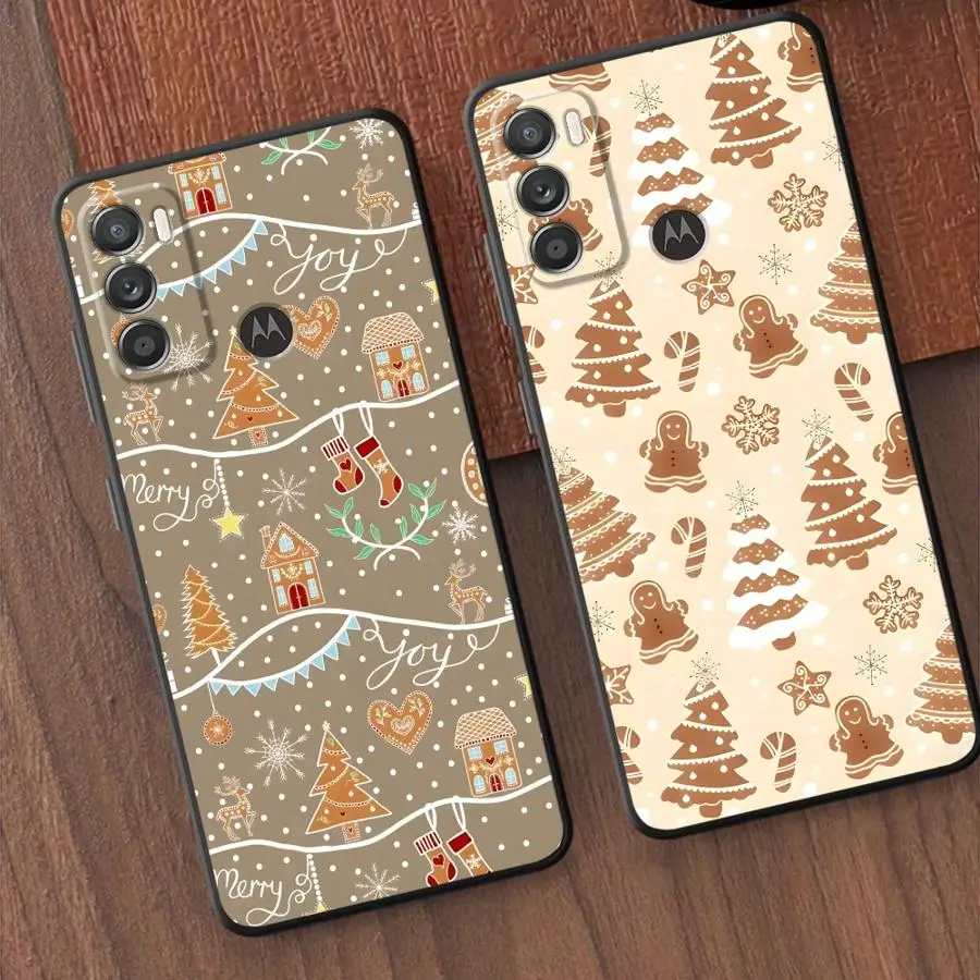 حافظة لهاتف موتورولا موت G52 G50 G51 G73 G60s G53 G30 G60 G71 Edge 20 Pro 30 Lite G32 G22 Edge40 غطاء هاتف ناعم أسود G31 Santa