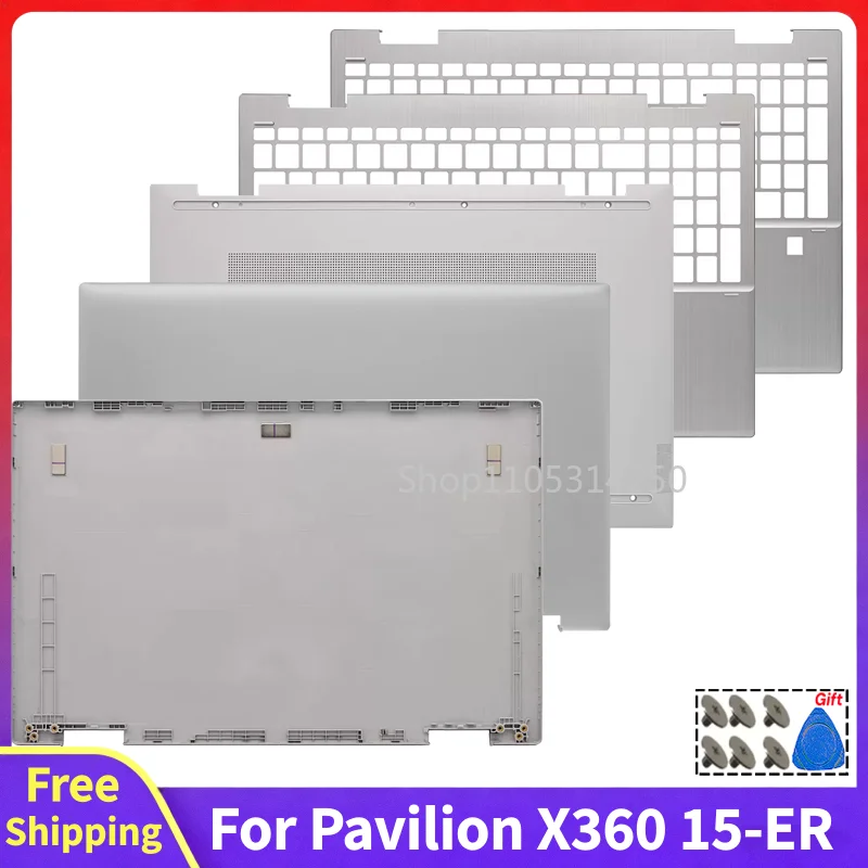 For Pavilion X360 15-ER TPN-W147 Replace LCD Back Cover Rear Lid Top Case Palmrest Upper Cover Bottom Case Computer Accessories