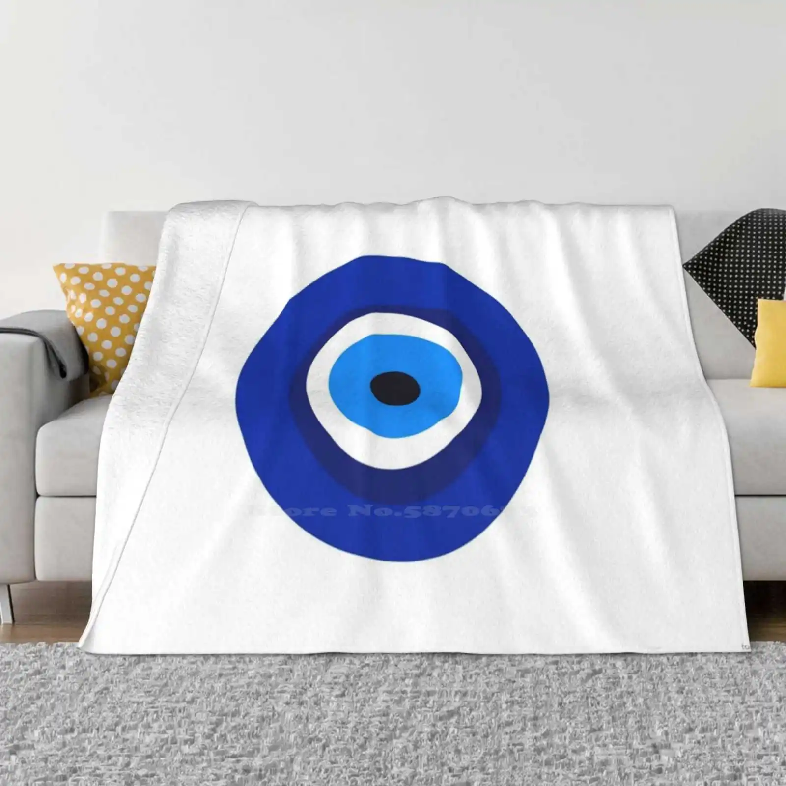 Evil Eye Symbol Top Quality Comfortable Bed Sofa Soft Blanket Evil Eye Symbol Ancient Nazar Talisman Greece Turkey Charm God