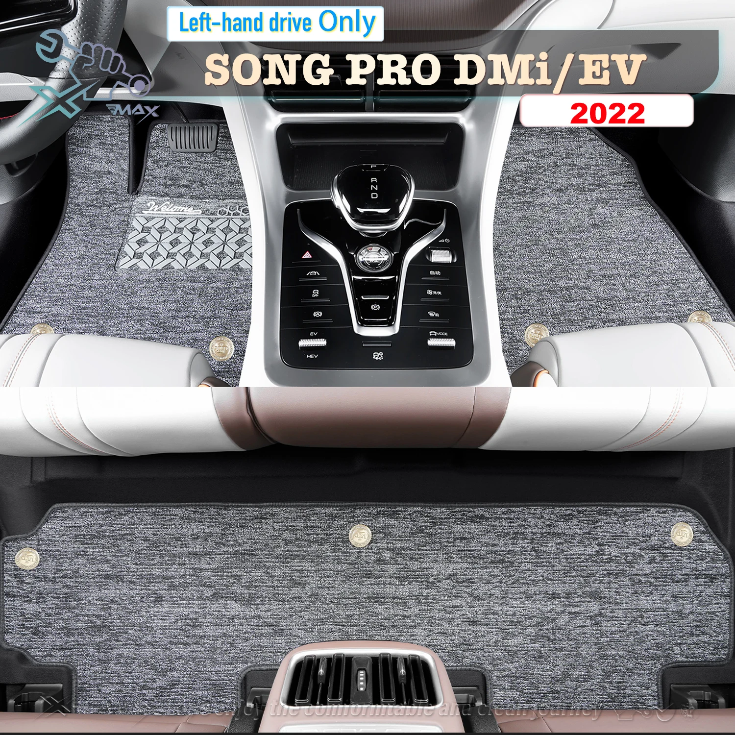 

Left-hand Drive Car Floor Mat For BYD SONG PRO DMi/EV 2022 Full Surround Foot Mat Automotive Floor Mat Floor Liner Water-proof