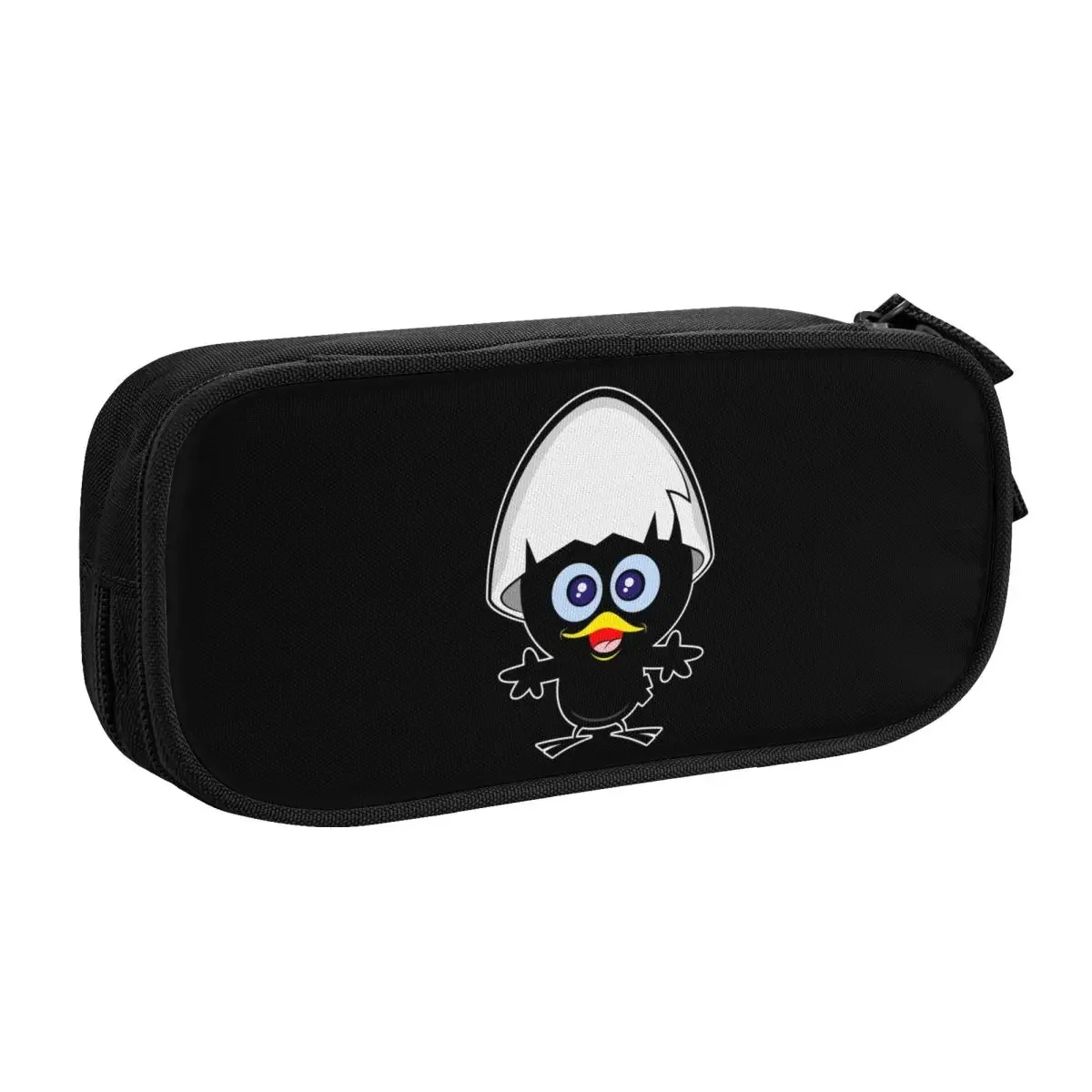 Custom Kawaii Calimero Black Chicken Kawaii Pencil Cases Boy Girl Large Capacity Cartoon Comic Pencil Bag Student School