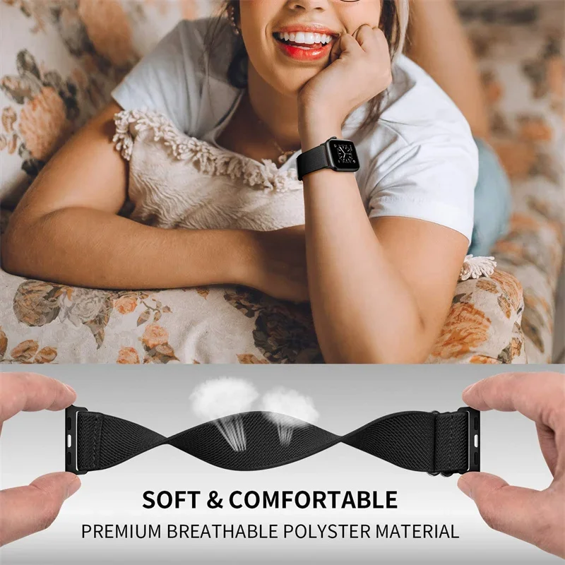 سكرونشي لساعة أبل ، سوار ، سلسلة iWatch 10 ، 9 ، 8 ، 6 ، 7 ، الترا ، 44 رباط ، 40 ، 49: نايلون ، 45: 41 42 ، 46