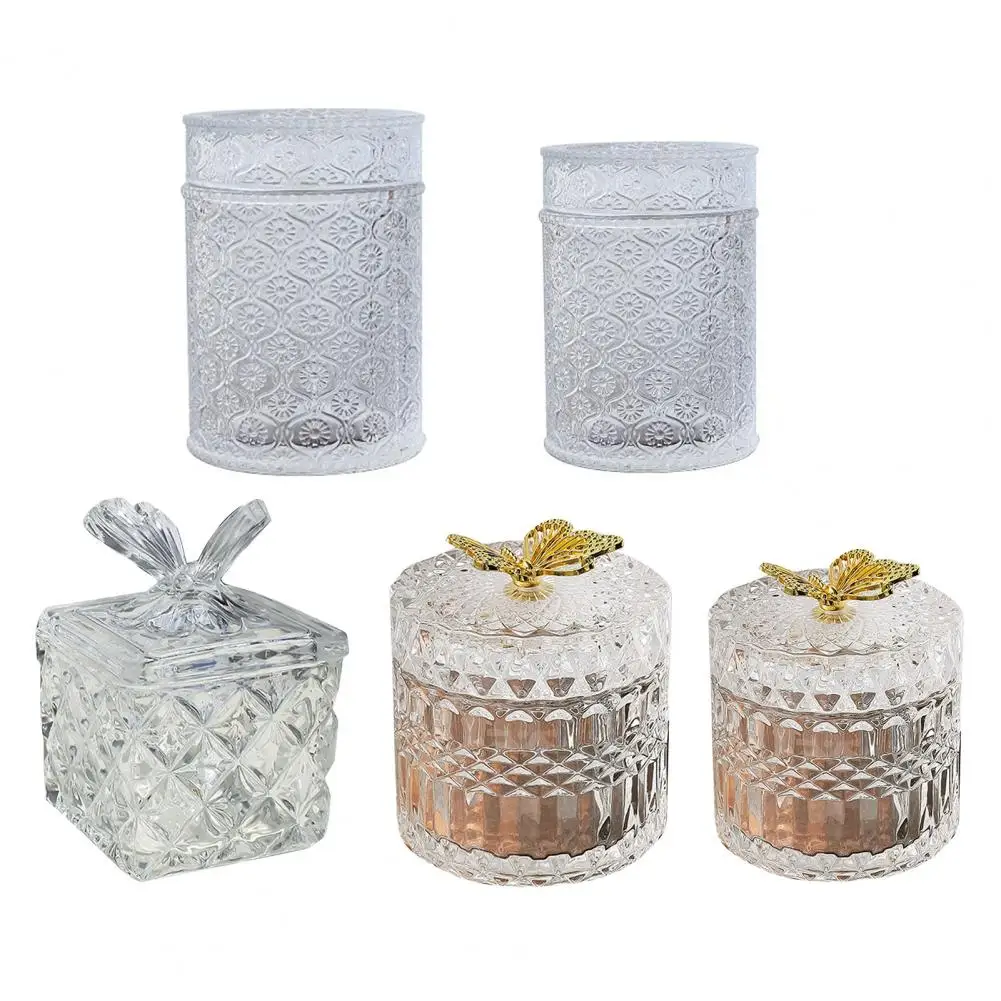 Pen Holders Large Glass Jar with Lid Transparent Thick Glass Bottle Dry Food Storage Candy DIY Crafts Jewelry