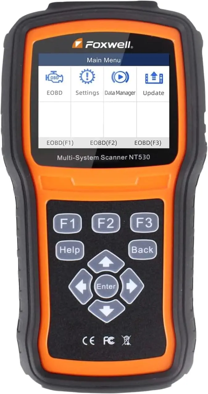 FOXWELL NT530 لشركة فولفو - الماسح الضوئي Obd2 لجميع الأنظمة، أداة تشخيص ثنائية الاتجاه مع ABS، SRS، TPMS، إعادة ضبط الزيت