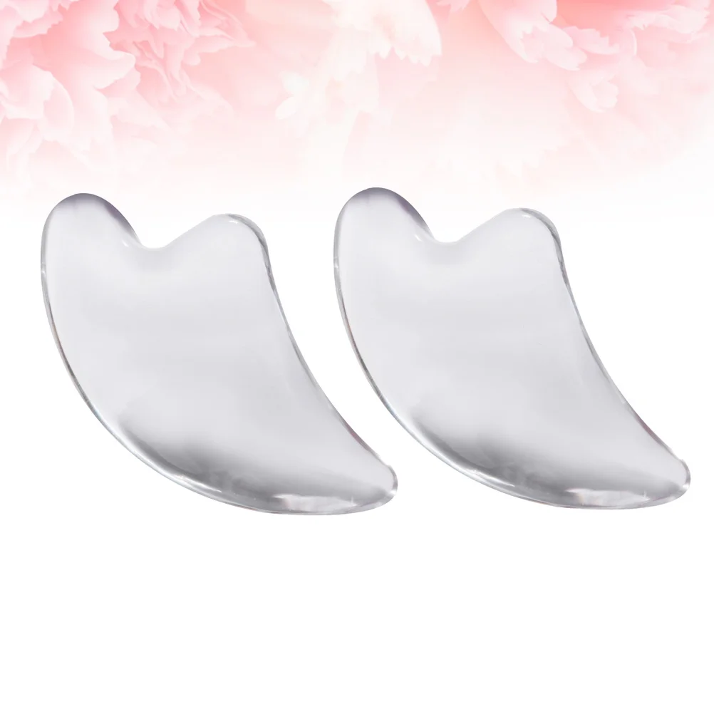 2 Stuks Hars Gua Sha Board Gezichtsmassage Tool Gladde Textuur Ergonomisch Ontwerp voor Nek Gezicht Oog Schouder Huidverzorging