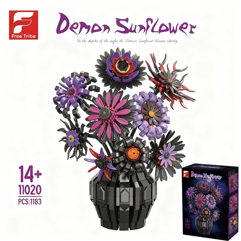 

1183PCS Creative Plant Series Purple Sunflower Building Blocks Desktop Ornament Construction Bricks Toy Kids Girl Toy Gift