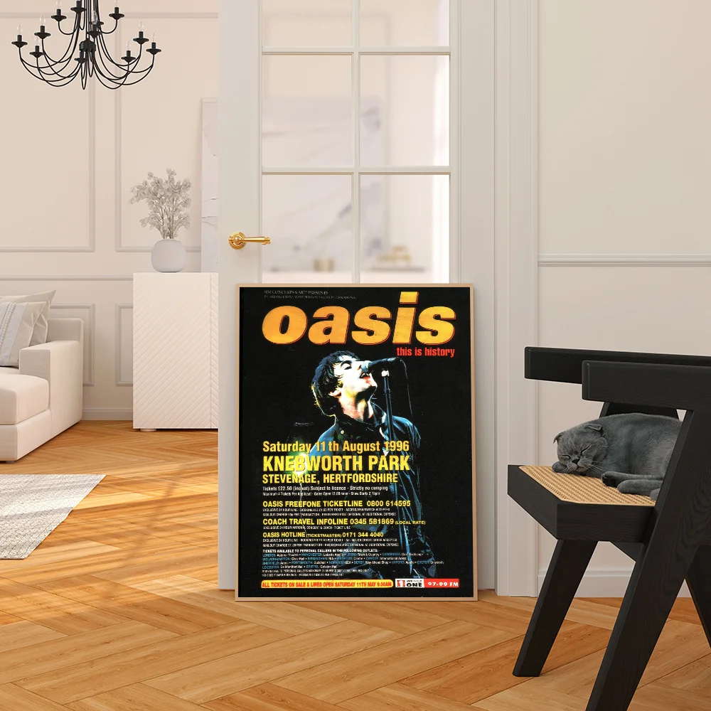 Band T-The R-Rain Cool O-Oasis Poster Poster Vintage Sticky Retro Kraft Paper Sticker DIY Room Bar Cafe Kawaii Room Decor