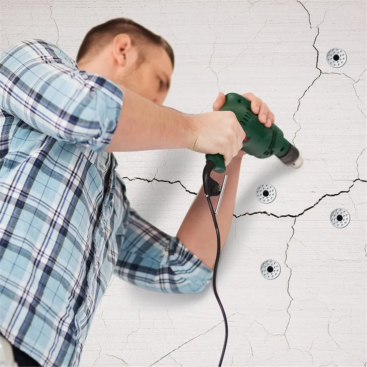 200 Pieces 1 Inch Plaster Washers for Wall Repair, Metal Discs for Wall Repair,Drywall Rings Buttons,Supports Fastener