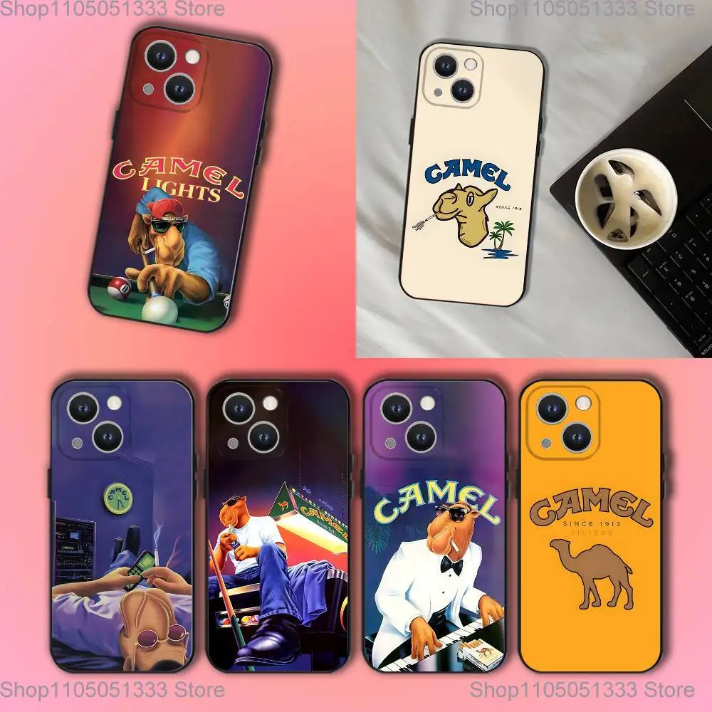 

Vintage Camel Cigarettes Phone Case For iPhone 17,16,15,14,13,12,11,Pro,XS,Max,XR,Plus,E,SE4,Mini Black Soft Cover