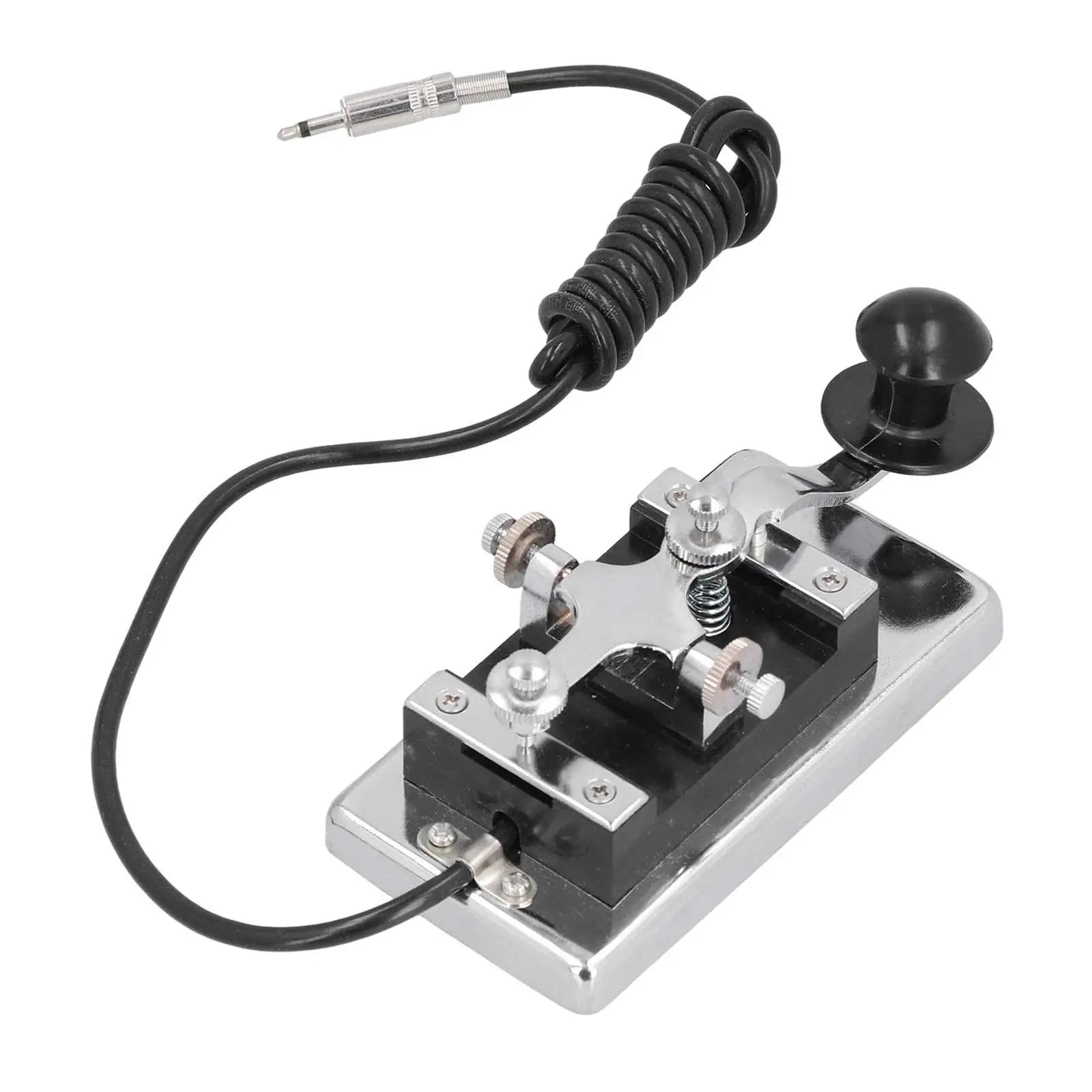 Telegraph Key Portable Shortwave Radio CW K4 Key Morse Code Aluminum Straight Key for Communication Radio Amateur Exerciser