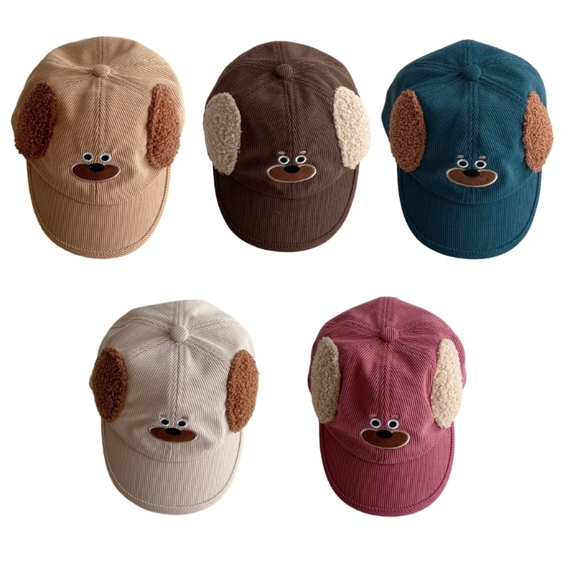 

Unisex Color Toddlers Warm Hat Breathable Corduroy Caps Cartoon Baseball Caps N84E