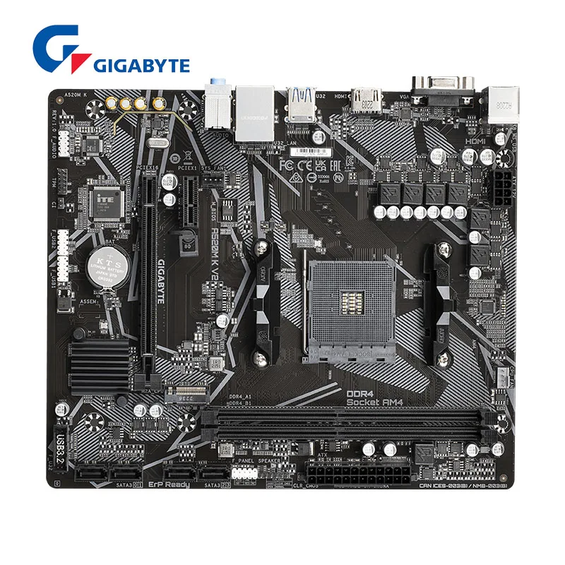 GIGABYTE AMD A520M K V2 AMD A520 DDR4 placa base traje Socket AM4 toda nueva placa base de PC