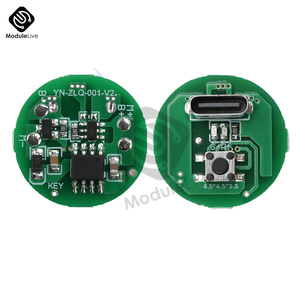 5W 10W Strong Light Flashlight Driver Board LED Three Level Driver Board Circuit Board DIY Accessories Type-C Charging Module