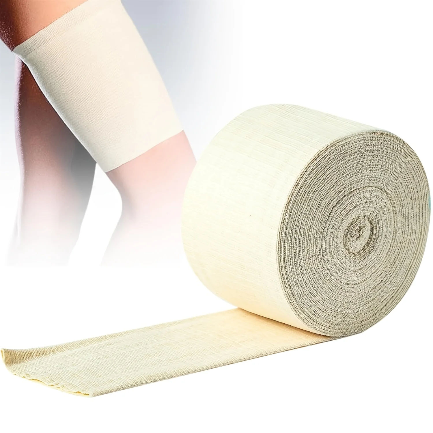 1 Rolle tragbare elastische Schlauchbandage, kann zugeschnitten und komprimiert werden, für mehrere Körperteile, mehrere Größen erhältlich