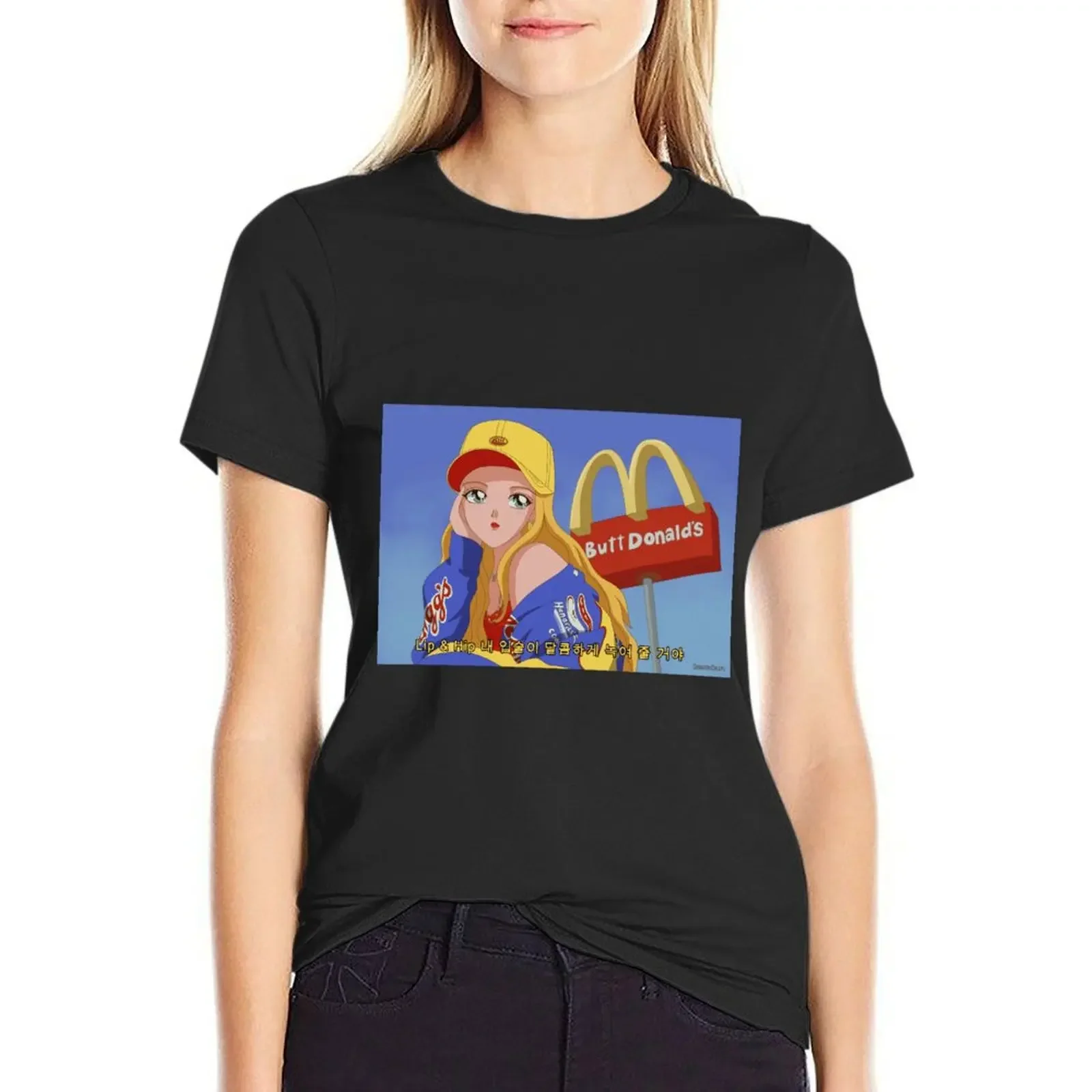 

HyunA Lip & Hip 90's anime T-Shirt vintage kawaii clothes shirts graphic tees t-shirt dress for Women graphic