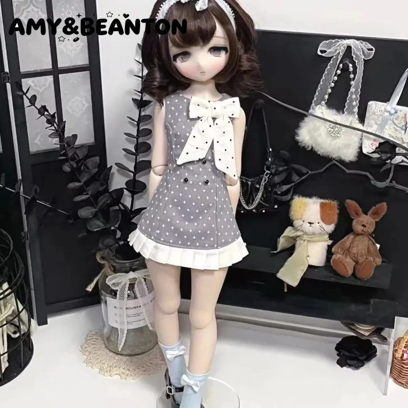 Sweet Polka Dot Dolls Clothes Dress Fit For 1/4 BJD Large 1/4 Azone OB22/OB24 Ball‑Jointed Dolls Replacement Costume Accessories