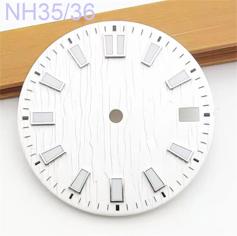 

28.5MM White Watch Dial Green Luminous Dial Suitable For NH35 NH36 4R35 4R36 Movement Dial Watch Accessories