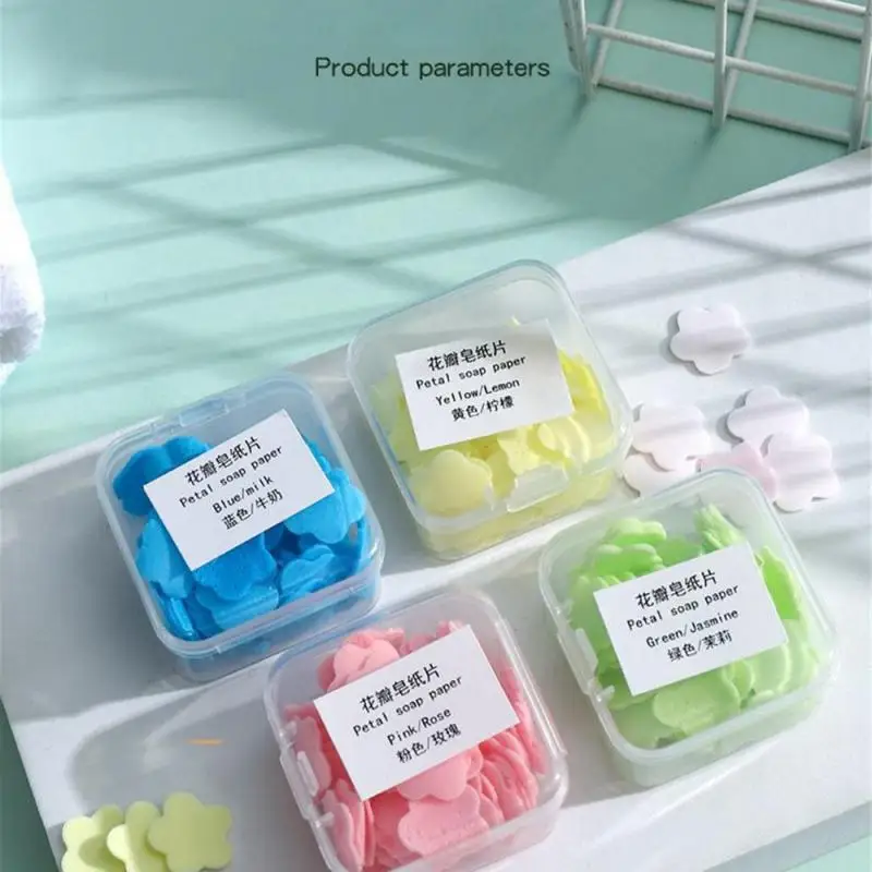 1/3/5PCS Box Portable Hand Washing Toilet Soap Slice Disposable Petal Soaps Flakes Skin Friendly Fresh Soap Paper Household