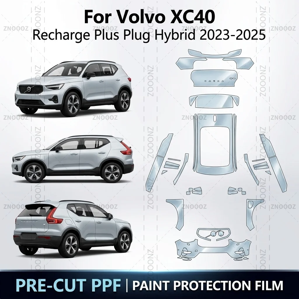 For Volvo XC40 Recharge Plus Plug Hybrid 2023-2025 Precut PPF TPU Self Healing Full Vehicle Glossy Clear Matte Black