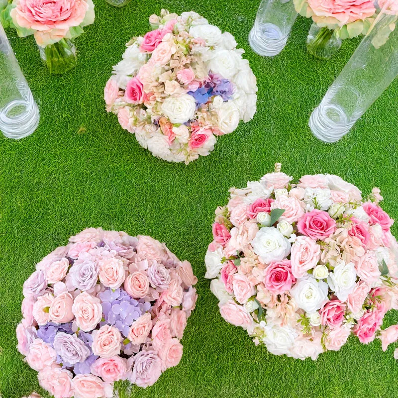 

Artificial White Flower Balls Wedding Table Flower Background Arch Decoration Long Flower Arrangement Party Decoration Roses