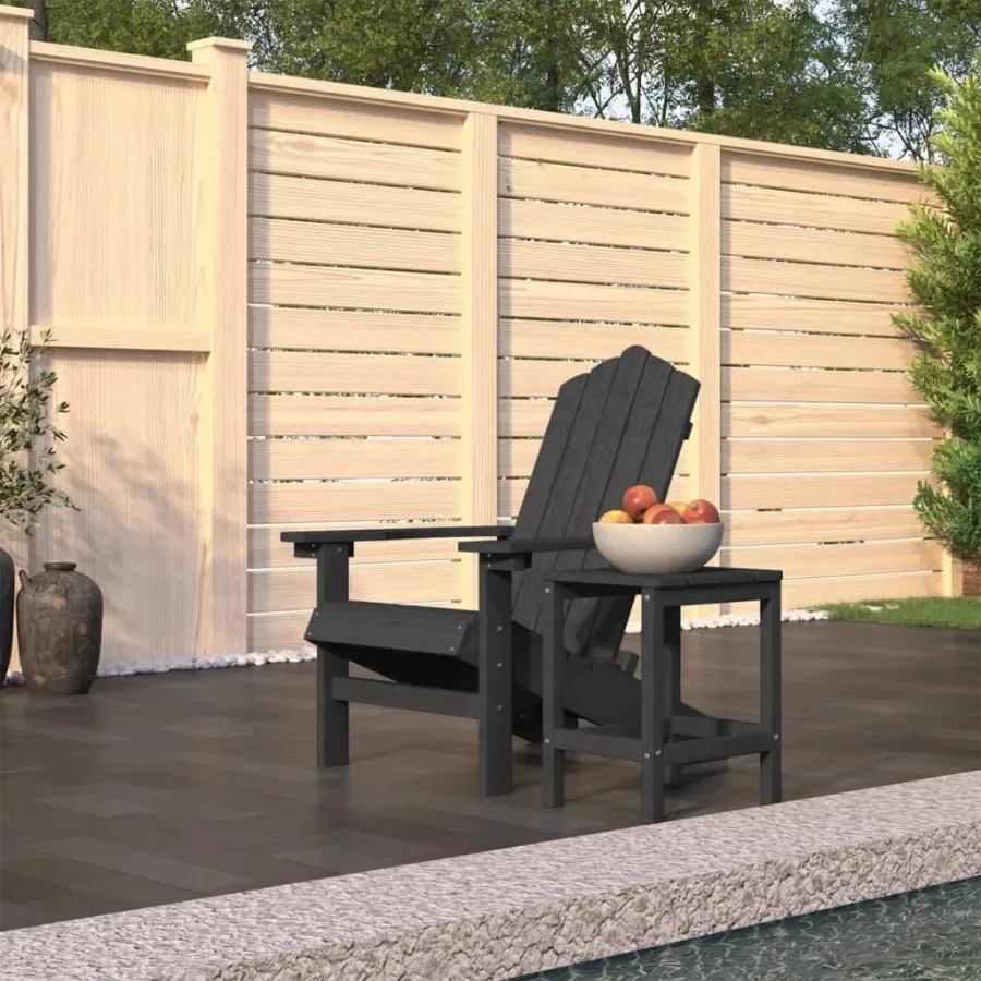 

Patio Adirondack Chair with Table HDPE Anthracite