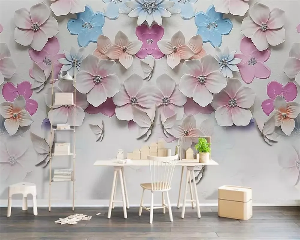 Customized Size Mural Pink Peony Flower Wallpaper Home Decoration Living Room Bedroom Flower Plant Decoration Painting 3d murals