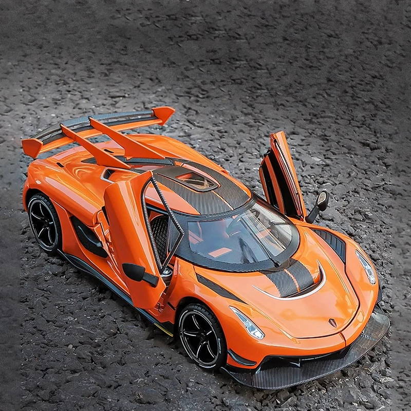 

1:24 Jesko Alloy Sports car Model Diecasts Metal Racing Car Model High Simulation Sound Light Pull Back Kid Toy Birthday Gift Co