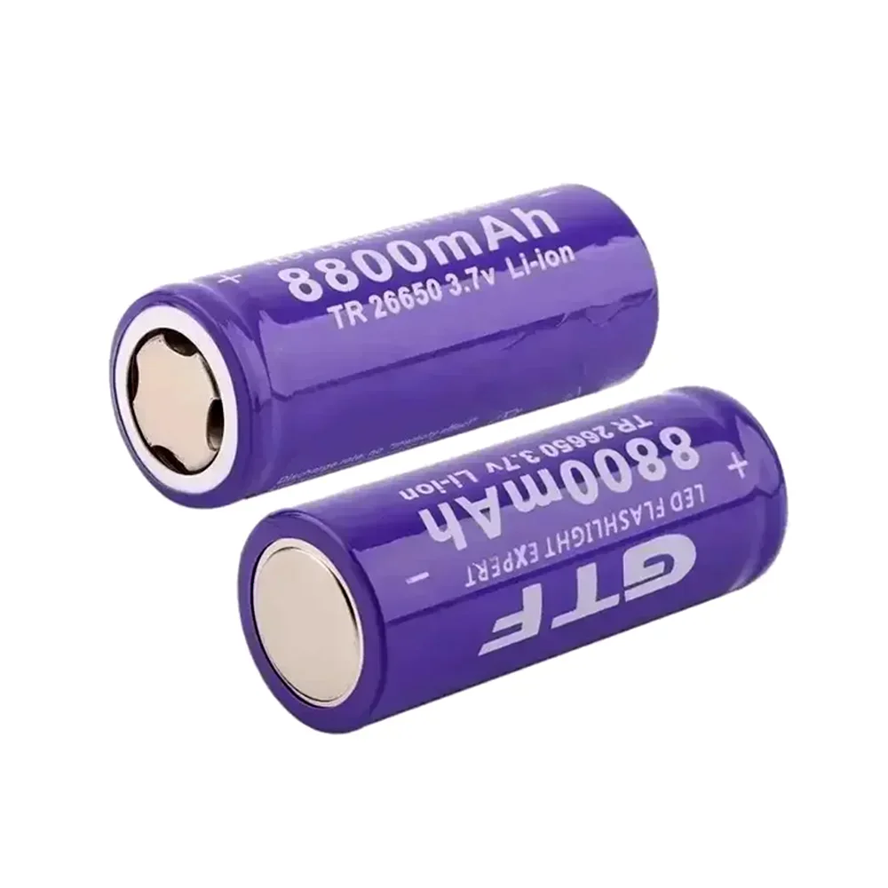 4~50pcs battery High performance new 26650 3.7V 8800mAh rechargeable lithium-ion battery ,for LED light bulbs, flashlights, etc.