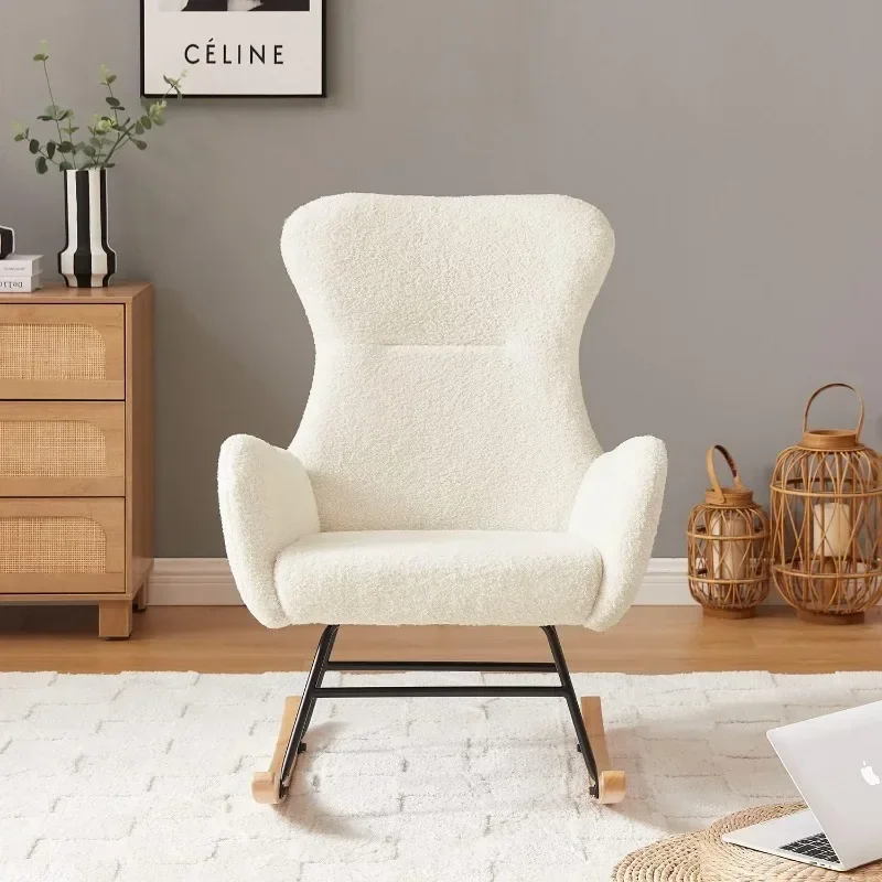 hansones Rocking Chair Nursery,Modern Accent Rocking Chair,Upholstered Nursery Glider Rocker for Baby,Rocking Chair