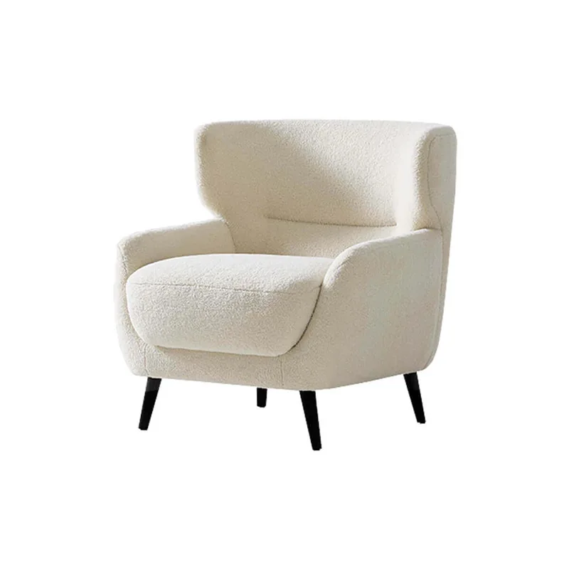 

Italian light luxury clothing store living room wabi-sabi wind fabric single sofa chair lamb wool retro balcony reading chair