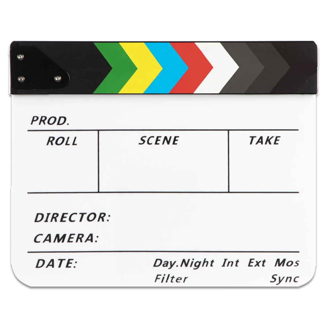 1pc Movie Directors Clapboard, Photography Studio Video TV Acrylic Clapper Board Dry Erase Film Slate Cut Action