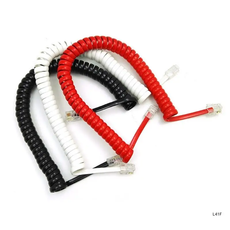 RJ9 Telephone Handset Cord for Telephone/Handset Black/ Red /White Curly 1.85m