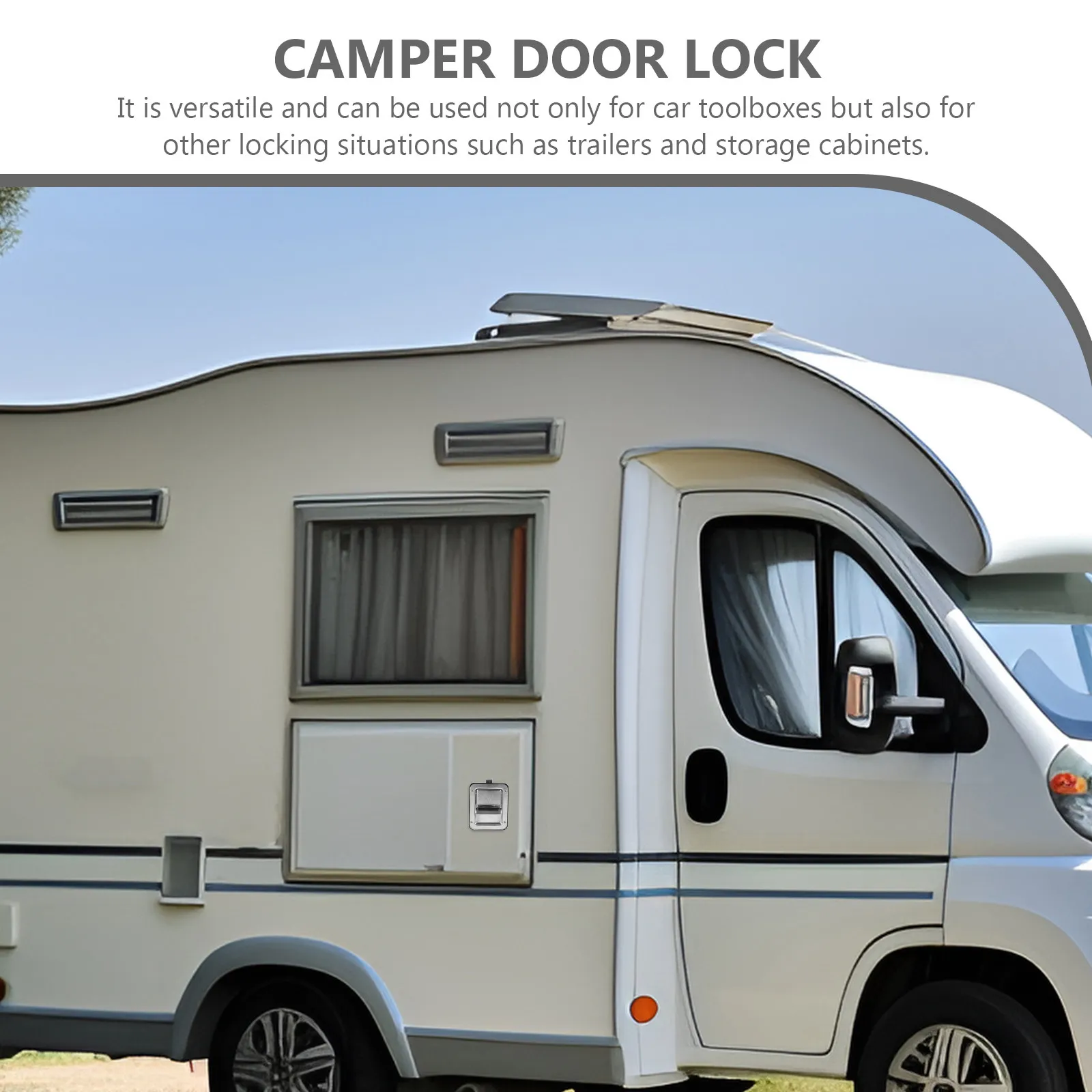 Stainless Steel Inlaid Panel Lock Trailer Toolbox Handle Latch Truck Paddle Latch Replacement Rv Utility Vehicle Lock