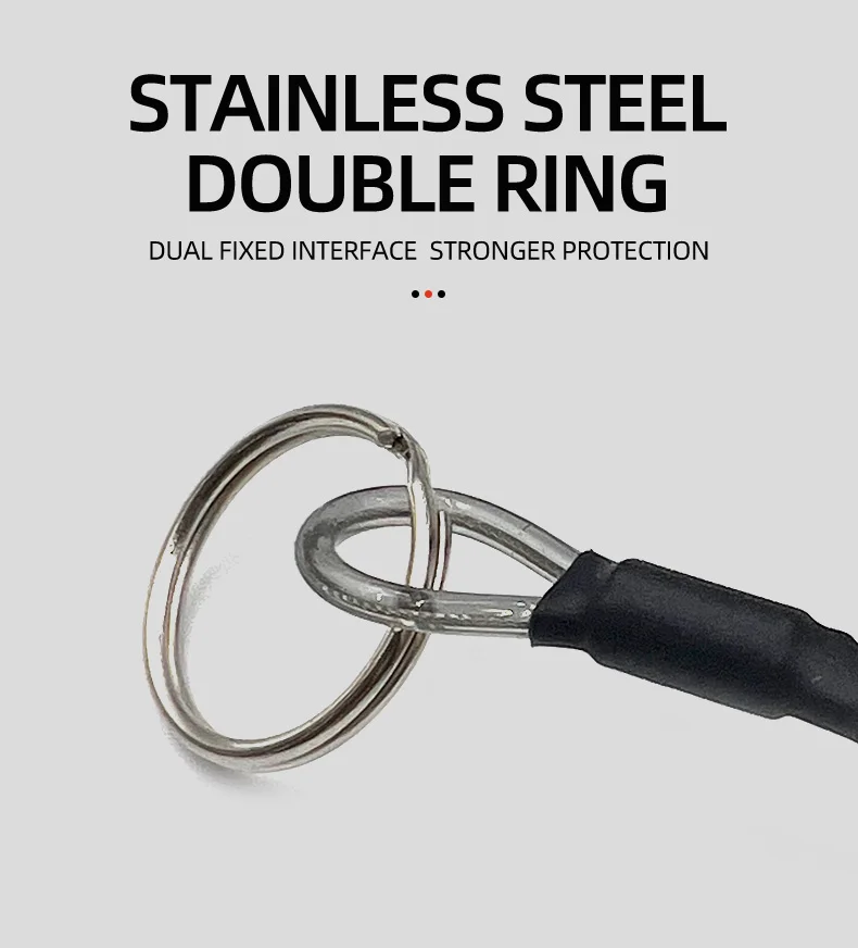 ShareShark 2 Stück/Beutel Drahtseil-Sicherheitsseil mit Karabiner Verlustsicheres Spiralförmiges Umhängeband Angelzubehör – Detail 6