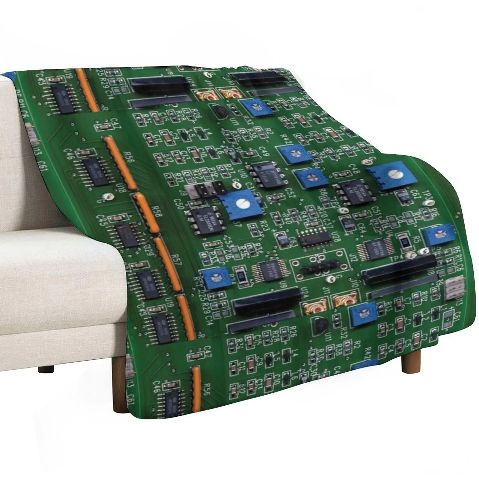 Electronic circuit board with chips Throw Blanket Luxury Travel Comforter Decorative Beds Blankets For Baby Vintage Blankets
