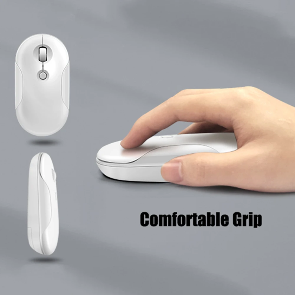 เลฟอน 2.4G เมาส์ไร้สายมินิคอนฟอร์ทีเบิลกริปเมาส์เงียบแบบชาร์จไฟได้ USB เมาส์เกมเมอร์สำหรับแล็ปท็อปเดสก์ท็อปสำนักงานใช้ในบ้าน