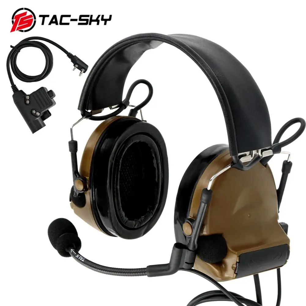 

TS TAC-SKY COMTAC II Tactical Headset Hearing Noise Reduction Pickup Tactical Airsoft Headset& U94 Kenwood Plug PTT