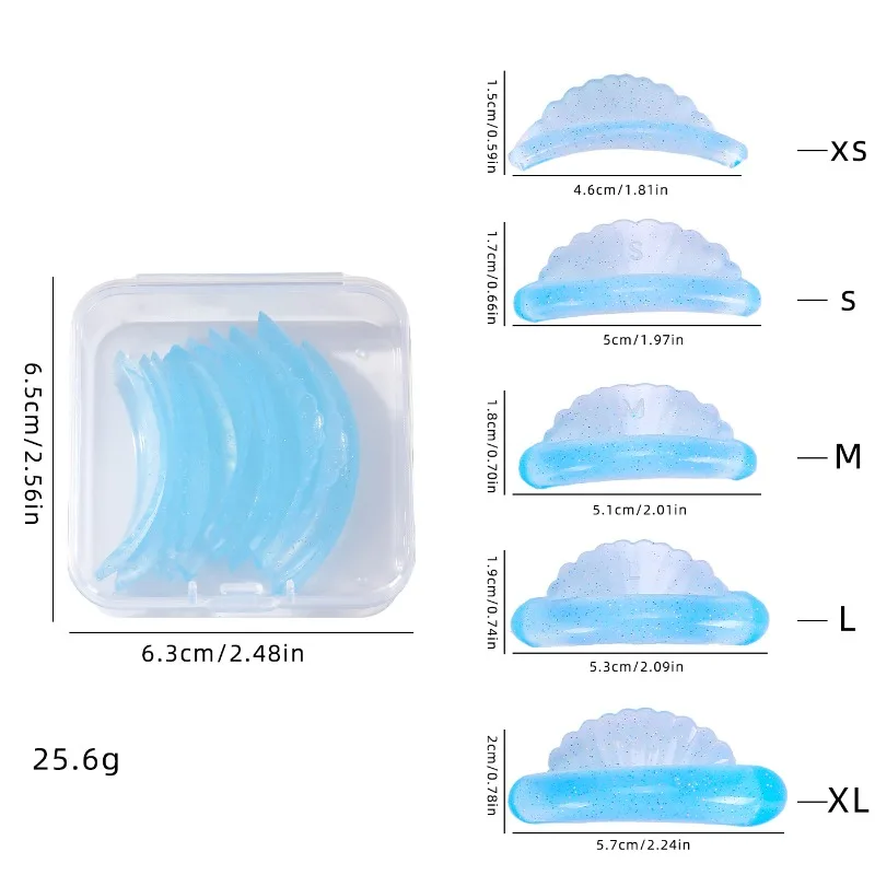 5Pairs Eyelash Perm Pads C Curl Silicone Lash Lifting Rods Shell-shape 3D Eyelash Extension Curler Lash Perm Shield Makeup Tool