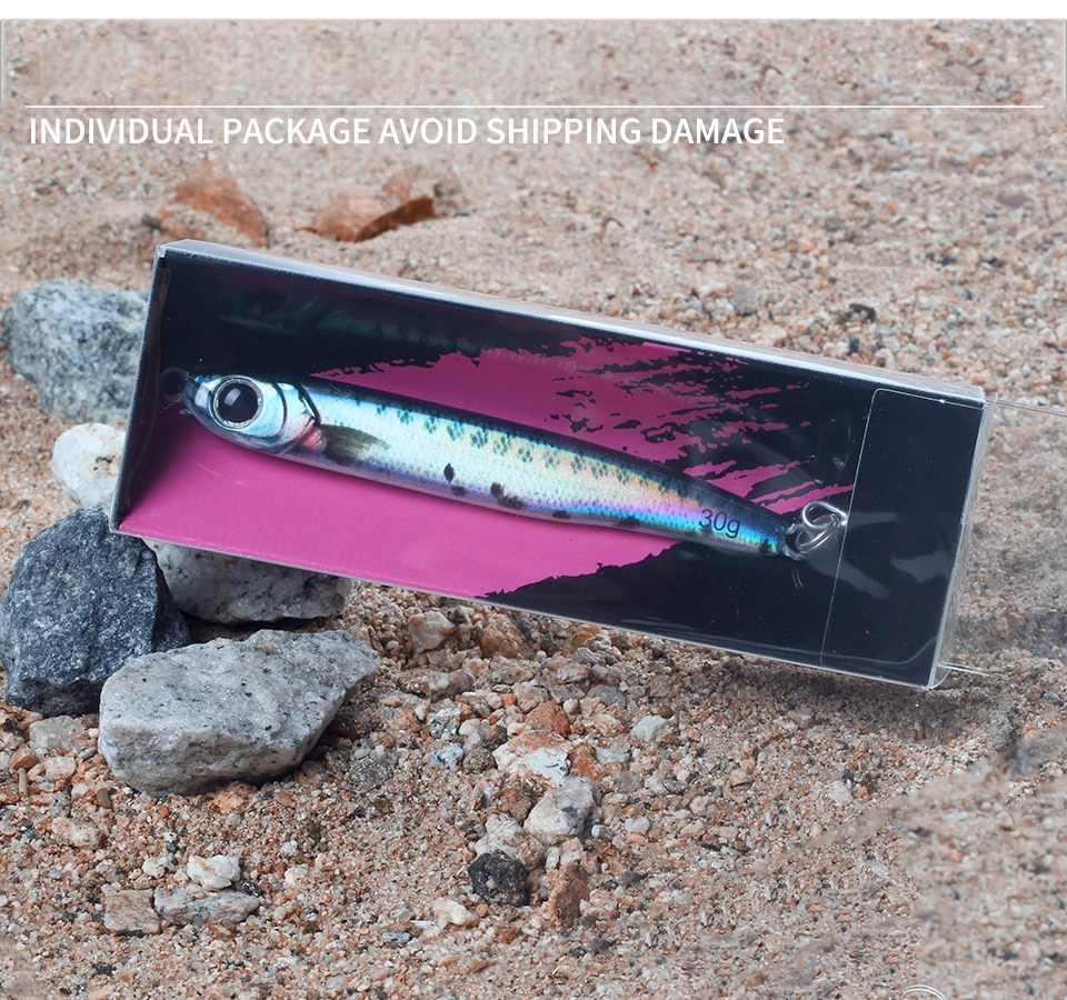 LETOYO 30g 40g 60g Angelköder Metall-Jig Künstlicher Harter Köder Slow Pitch Jigging Köder Bass Metall-Jig UV Kunstköder Barsch-Angelzubehör – Detail 8