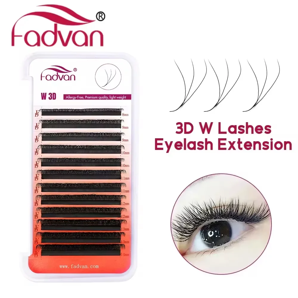 Fadvan W Lashes 3D Premade Volume Fans Eyelash Extension Supplies Natural Faux Mink Eyelashes