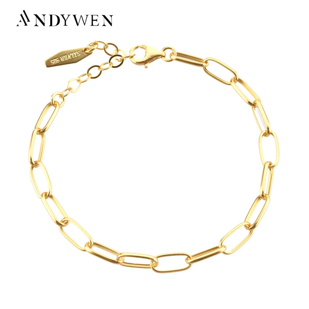 

ANDYWEN 2020 New 925 Sterling Silver Gold Horoscope Chain Bracelet Women Fashion Fine Jewelry Square 2021 Rock Punk Party Jewels