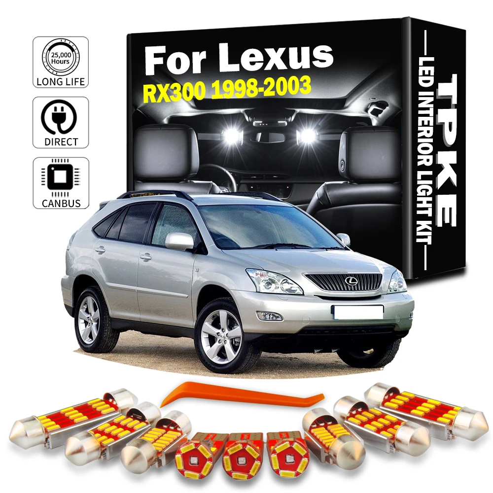 TPKE 14 Pz Senza Errore Per Lexus RX300 1998 1999 2000 2001 2002 2003 Lampadine A LED Interni Cupola Piastra Tronco Visiera Parasole Porta luce Kit