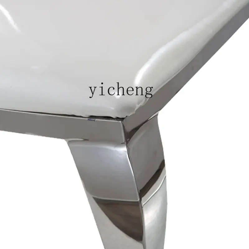 Zk Restaurant Dining Chair American Stainless Steel Backrest Silver White Chair Hotel Dining Table and Chair Banquet Chair